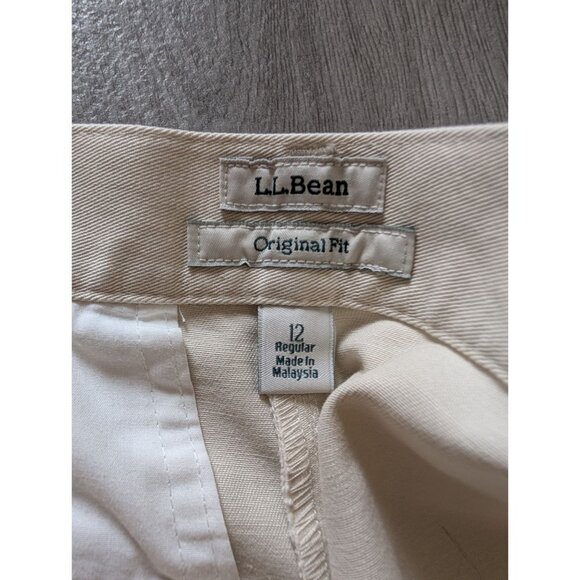 L.L.Bean Womens Wrinkle-Free Cotton Original Fit Pants Size 12 Regular Beige - Picture 4 of 8